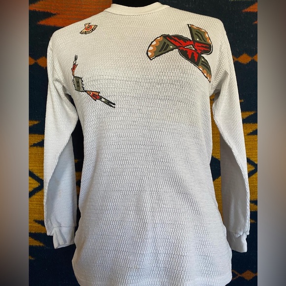 Vintage 80’s Handmade Southwestern Aztec Native Thermal top. - Picture 8 of 14